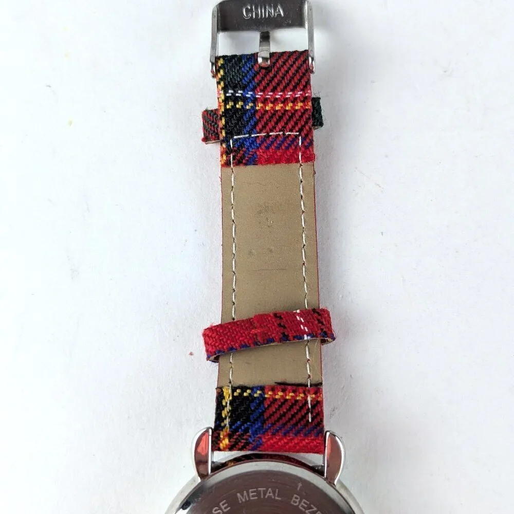 Vintage Christmas Poinsettia Rhinestone Watch